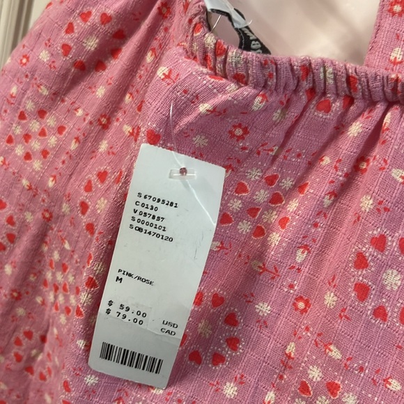 NWT Urban Outfitters Hansel Pink Heart Print Dress M - Picture 7 of 9